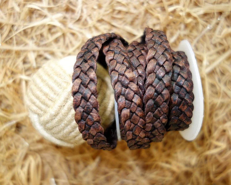 Cords Craft, 12mm 5 Ply Flat Braided Leather String Bolo Cord, Lace for Jewelry Making, Bracelets, Necklaces, Wraps, Crafts and Hobby Projects (Vintage Dark Brown, Roll of 2 Meters) - Image 5